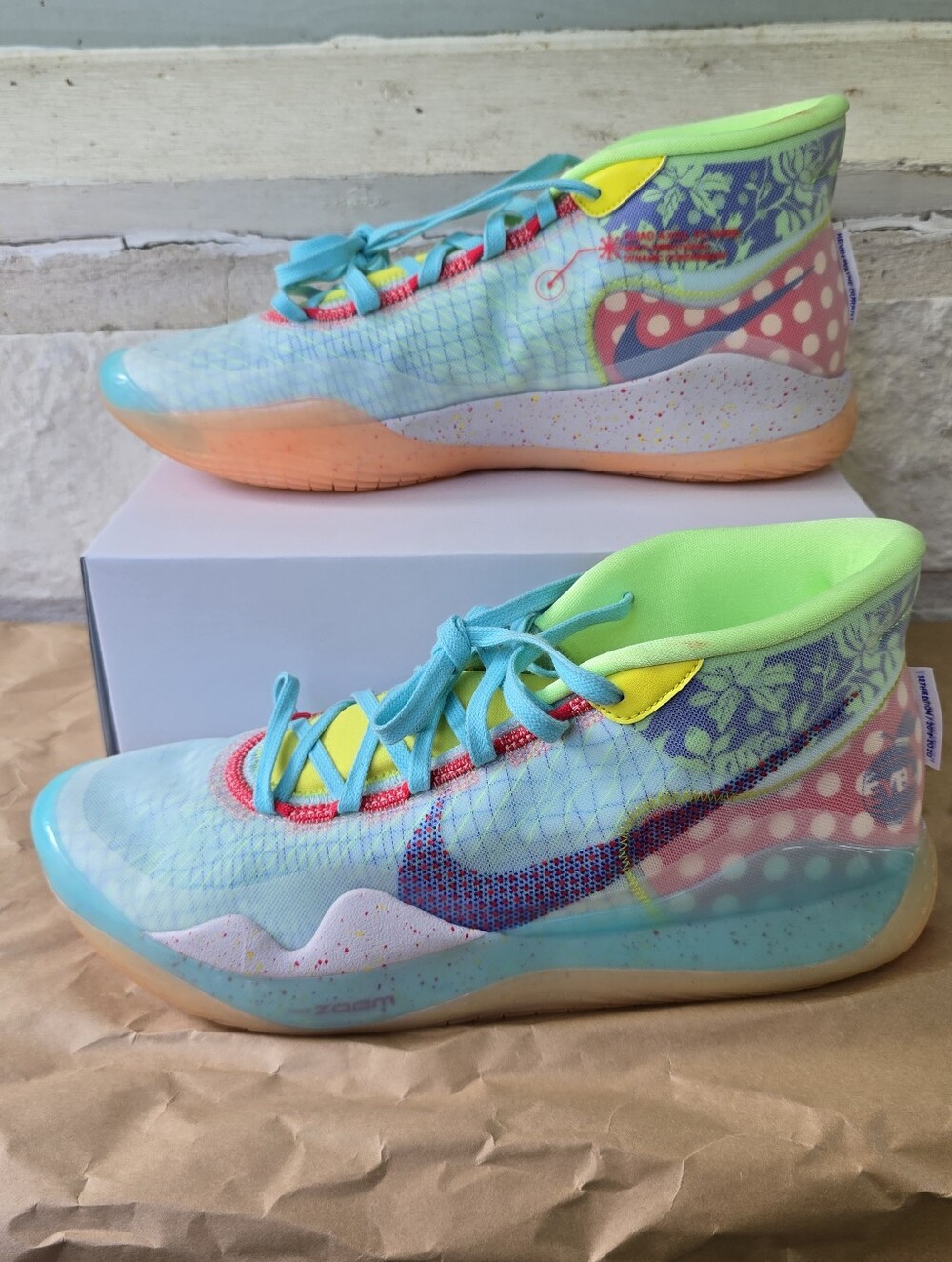 NEW Nike KD 12 EYBL Peach Jam Mens Size 13 Multicolor CK1195-300 Shoe School